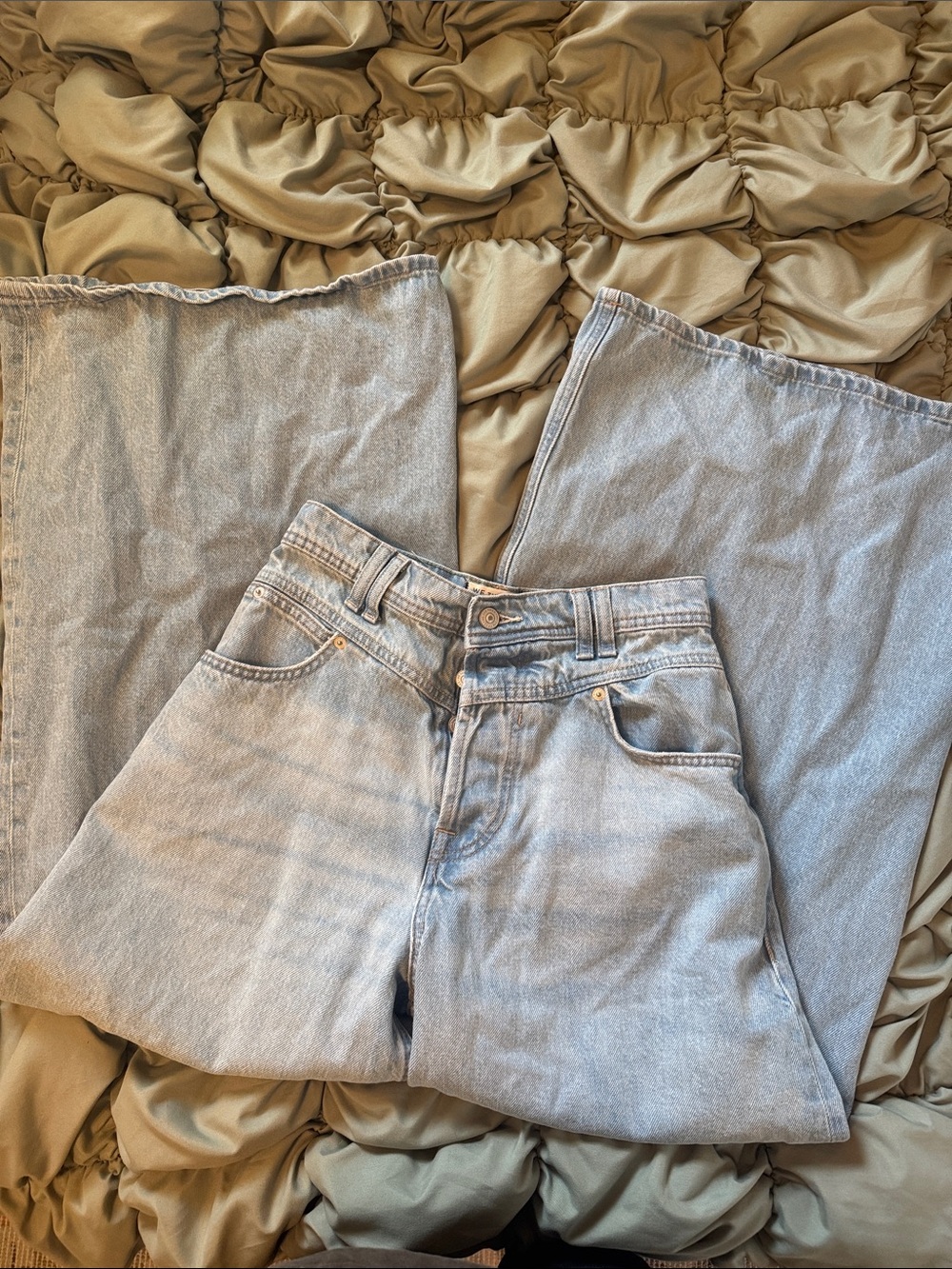 Light Wash Women’s High-Rise Ultra Wide Leg Free People Jeans - Light Blue